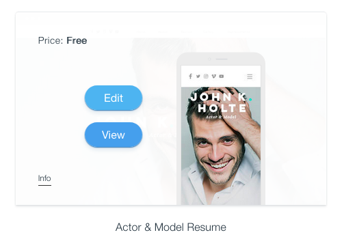 actor resume website template